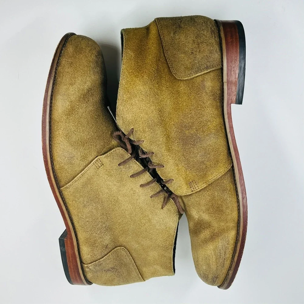 Nisolo Suede Leather Chukka Boots Men's 12 Casual Comfort Lace Up Preppy Tobacco
